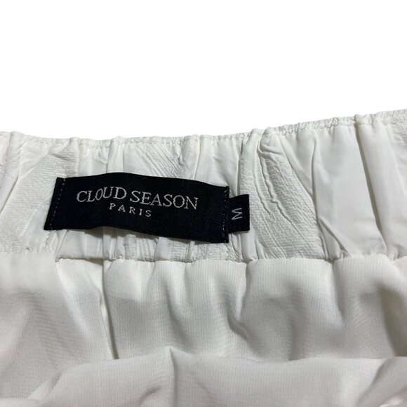 Cloud Season Paris skirt women's M white cream bow accent elastic waist - Picture 2 of 6
